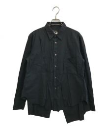 COMME des GARCONS HOMME PLUS（コムデギャルソンオムプリュス）の古着「レイヤードデザイン切替シャツ」｜ブラック