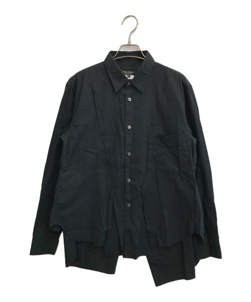 COMME des GARCONS HOMME PLUS（コムデギャルソンオムプリュス）COMME des GARCONS HOMME PLUS (コムデギャルソンオムプリュス) レイヤードデザイン切替シャツ ブラック サイズ:Sの古着・服飾アイテム