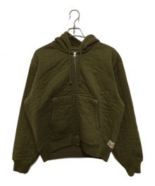 stussy（ステューシー）の古着「VERTICAL QUILTED ZIP HOODIE」｜グリーン