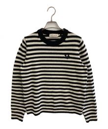 marimekko（マリメッコ）の古着「SALFA TASARAITA UNIKKO KNIT」｜ホワイト×ブラック