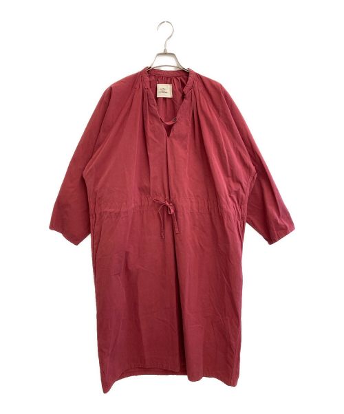 OUTIL（ウティ）OUTIL (ウティ) コットンギャザーワンピース ワインレッドの古着・服飾アイテム