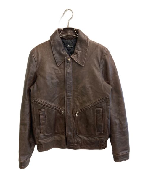 A.P.C.（アーペーセー）A.P.C. (アーペーセー) レザージャケット ブラウン サイズ:Sの古着・服飾アイテム