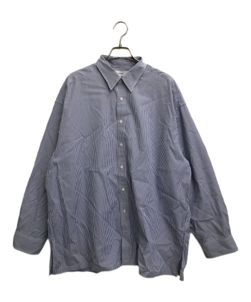 Graphpaper（グラフペーパー）Graphpaper (グラフペーパー) High Count Broad Regular Collar Shirt ブルー×ホワイト サイズ:Freeの古着・服飾アイテム