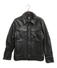 G-STAR RAW（ジースターロゥ）の古着「Vodan 3D Slim Leather Jacket」｜ブラック