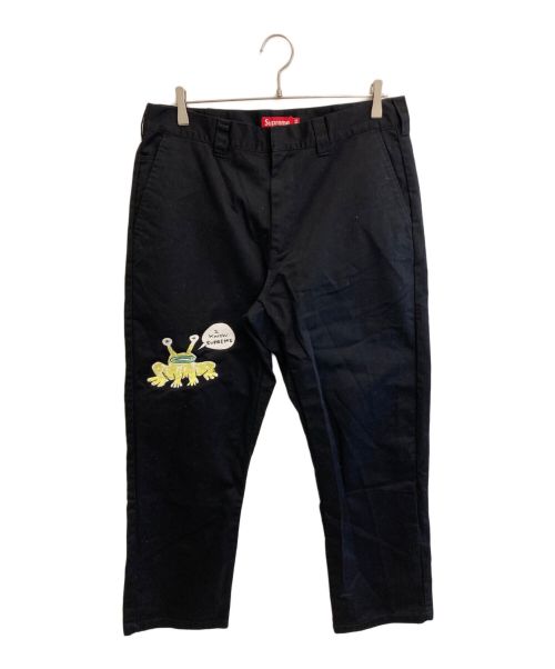 SUPREME（シュプリーム）Supreme (シュプリーム) Embroidered work pants ブラック サイズ:34の古着・服飾アイテム