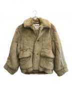 DAIRIKUダイリク）の古着「Vinyl Patch Fur Coat」｜ブラウン