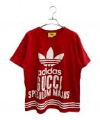 adidas×GUCCIアディダス×グッチ）の古着「コットンジャージーTシャツ」｜レッド