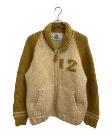 CANADIAN SWEATER（カナディアンセーター）の古着「カウチンニットジャケット」｜ベージュ×マスタード