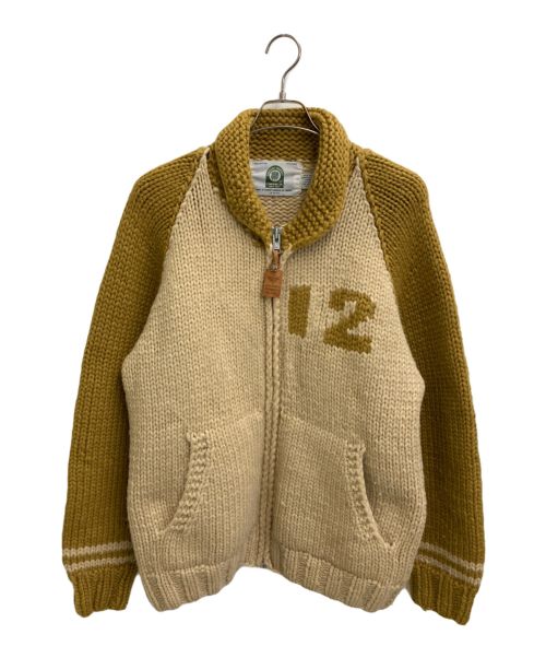 CANADIAN SWEATER（カナディアンセーター）CANADIAN SWEATER (カナディアンセーター) カウチンニットジャケット ベージュ×マスタード サイズ:-の古着・服飾アイテム