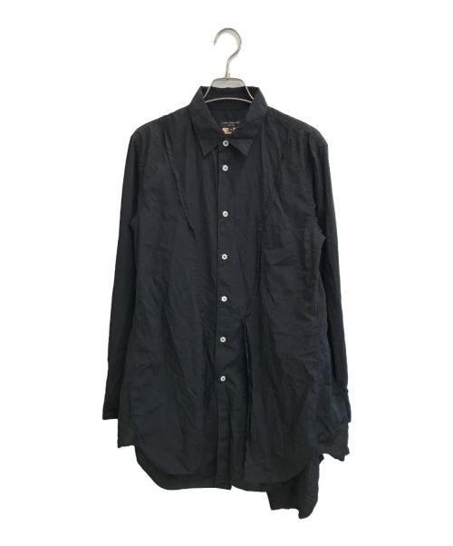 COMME des GARCONS HOMME PLUS（コムデギャルソンオムプリュス）COMME des GARCONS HOMME PLUS (コムデギャルソンオムプリュス) ガーメントダイシームデザインシャツ ブラック サイズ:XSの古着・服飾アイテム