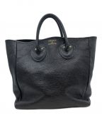 YOUNG & OLSEN The DRYGOODS STOREヤングアンドオルセン ザ ドライグッズストア）の古着「EMBOSSED LEATHER TOTE M」｜ブラック