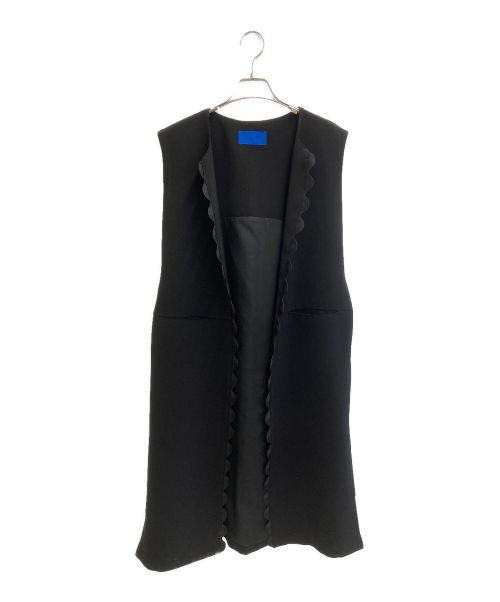 miele grande（ミエーレグランデ）miele grande (ミエーレグランデ) scalloped long gilet ブラック サイズ:M 未使用品の古着・服飾アイテム