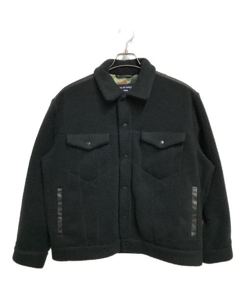 COMME des GARCONS HOMME（コムデギャルソン オム）COMME des GARCONS HOMME (コムデギャルソン オム) ボアフリース ブルゾン ブラック サイズ:Sの古着・服飾アイテム