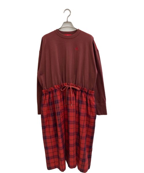 Vivienne Westwood RED LABEL（ヴィヴィアンウエストウッドレッドレーベル）Vivienne Westwood RED LABEL (ヴィヴィアンウエストウッドレッドレーベル) チェックブロッキングワンピース レッド サイズ:00の古着・服飾アイテム