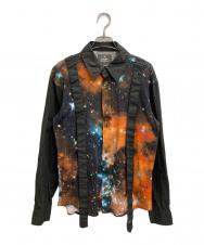 Vivienne Westwood man (ヴィヴィアン ウェストウッド マン) GALAXY SUSPENDER SHIRTS オレンジ×ブラック サイズ:44