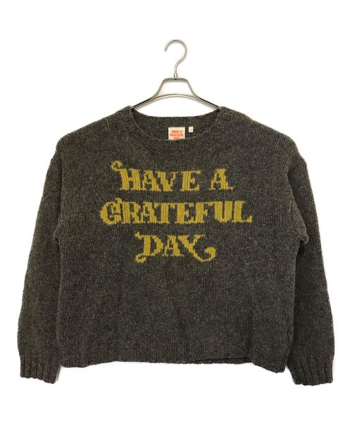 HAVE A GRATEFUL DAY（ハブアグレイトフルデイ）HAVE A GRATEFUL DAY (ハブアグレイトフルデイ) WOOL KNIT CREW/ウール ニット クルー グレー サイズ:Ⅼの古着・服飾アイテム