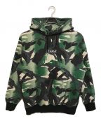 X-LARGEエクストララージ）の古着「GRADATION CAMO HOODED」｜グリーン