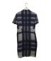 BURBERRY LONDON (バーバリー ロンドン) シルクチェックシャツワンピース ネイビー サイズ:L：16000円