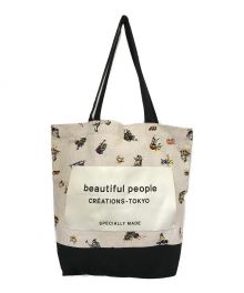 beautiful people（ビューティフルピープル）の古着「Holiday Santa Name Tag Tote ecru」｜ホワイト