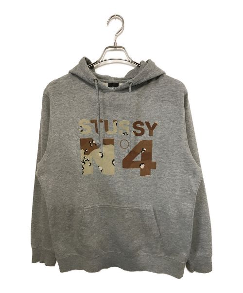 stussy（ステューシー）stussy (ステューシー) プルオーバーパーカー グレー サイズ:Mの古着・服飾アイテム