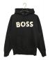 BOSS HUGO BOSS（ボス ヒューゴボス）の古着「ロゴプリント フーディ コットンフレンチテリー」｜ブラック