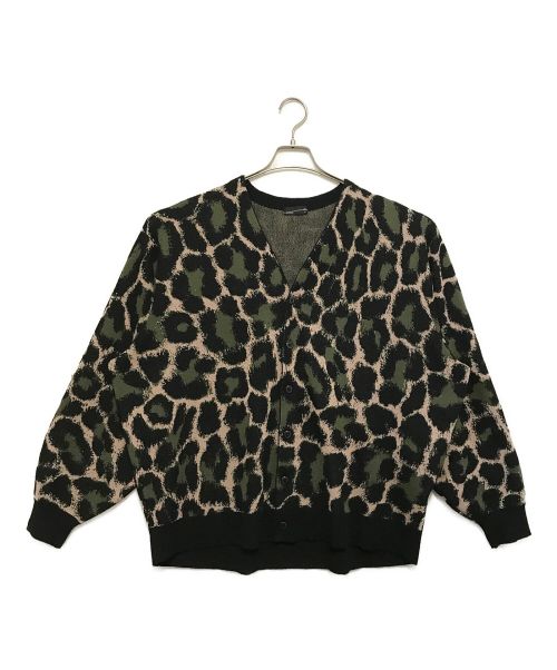 LAD MUSICIAN（ラッドミュージシャン）LAD MUSICIAN (ラッドミュージシャン) Polyester WJQ Leopard Cardigan カーキ×ブラック サイズ:44の古着・服飾アイテム