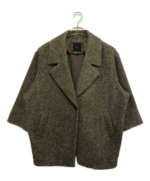 Spick and Span（スピックアンドスパン）Spick and Span (スピックアンドスパン) Wスライバーヘリンボーンミドルコート カーキ サイズ:36の古着・服飾アイテム