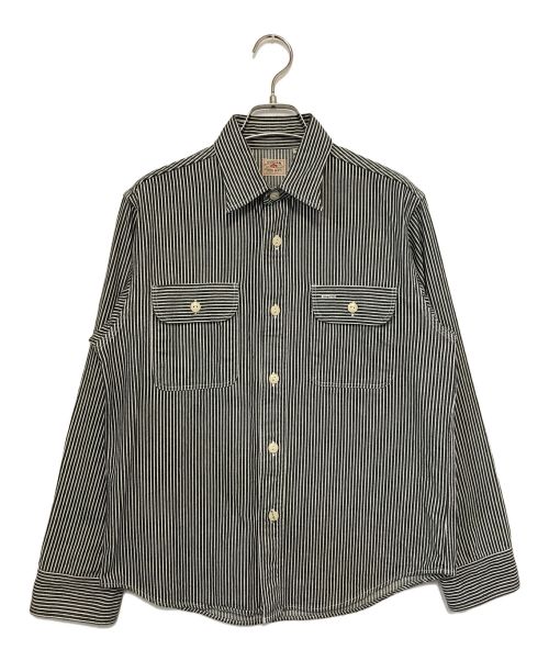 SUGAR CANE（シュガーケーン）SUGAR CANE (シュガーケーン) HICKORY STRIPE WORK SHIRT / ヒッコリー ストライプ ワーク シャツ ブラック×ホワイト サイズ:SMALLの古着・服飾アイテム