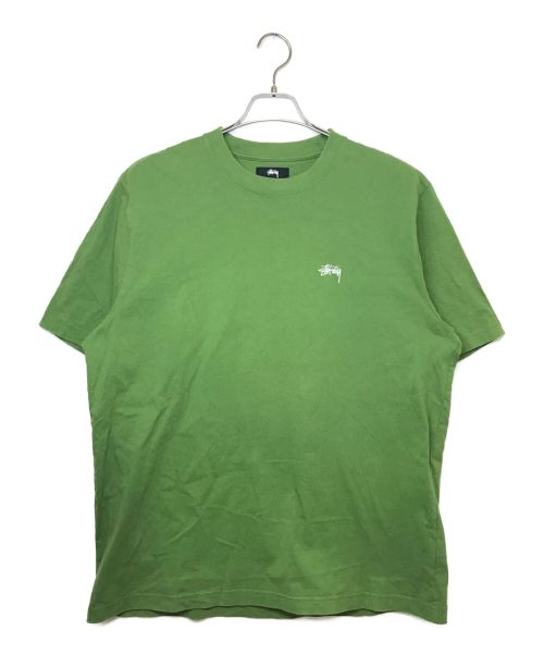 stussy（ステューシー）stussy (ステューシー) ロゴ刺繍Tシャツ グリーン サイズ:Ⅼの古着・服飾アイテム