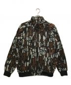 stussyステューシー）の古着「Tree Bark Fleece Jacket / ツリーバークフリースジャケット」｜ブラウン