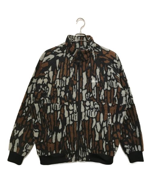 stussy（ステューシー）stussy (ステューシー) Tree Bark Fleece Jacket / ツリーバークフリースジャケット ブラウン サイズ:Mの古着・服飾アイテム