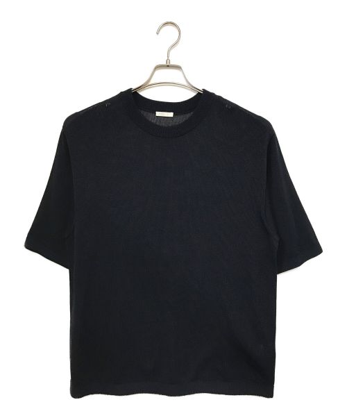 Blanc YM（ブランワイエム）Blanc YM (ブランワイエム) Wide Knit T-Shirs ネイビー サイズ:Sの古着・服飾アイテム