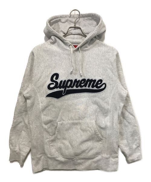 SUPREME（シュプリーム）SUPREME (シュプリーム) Chenille Script Hooded Sweatshirt ライトグレー サイズ:Mの古着・服飾アイテム