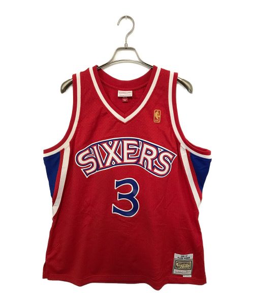 MITCHELL & NESS（ミッチェルアンドネス）MITCHELL & NESS (ミッチェルアンドネス) ゲームシャツ レッド サイズ:2XLの古着・服飾アイテム