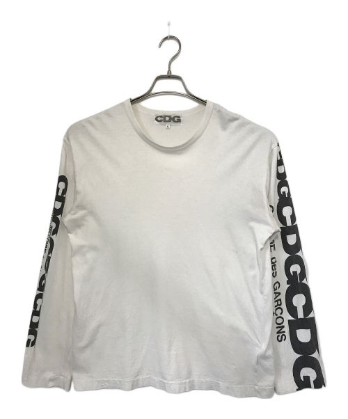 CDG（シーディージー）CDG (シーディージー) ARM LOGO PRINT L/S TEE ホワイト サイズ:XLの古着・服飾アイテム