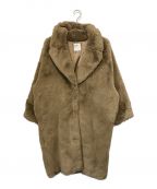 THINK FURシンクファー）の古着「Eco Fur Tailored Coat/エコ ファー テーラード コート」｜ブラウン