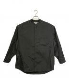 Graphpaperグラフペーパー）の古着「BROAD OVERSIZED L/S BAND COLLAR SHIRT」｜グレー