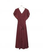 HER LIP TOハーリップトゥ）の古着「Bon Voyage Belted Long Dress」｜ボルドー