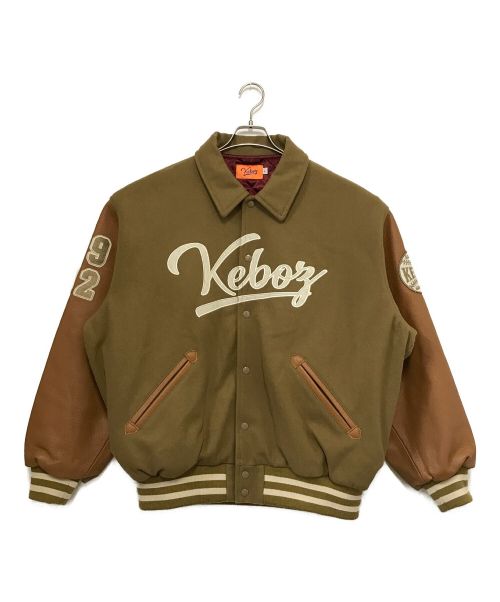 KEBOZ（ケボズ）KEBOZ (ケボズ) MELTON & LEATHER VARSITY JACKET キャメル サイズ:Ⅼの古着・服飾アイテム