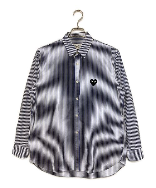 PLAY COMME des GARCONS（プレイ コムデギャルソン）PLAY COMME des GARCONS (プレイ コムデギャルソン) ストライプシャツ ブルー サイズ:Mの古着・服飾アイテム