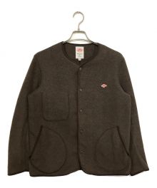 DANTON（ダントン）の古着「FLEECE COLLARLESS JACKET / フリース カラーレス ジャケット」｜ブラウン