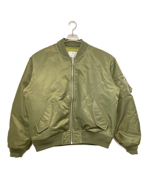 stussy（ステューシー）stussy (ステューシー) BUILT REVERSIBLE BOMBER JACKET カーキ サイズ:Lの古着・服飾アイテム