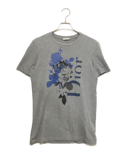 Christian Dior（クリスチャン ディオール）Christian Dior (クリスチャン ディオール) Rose Print Tee / ローズ プリント Tシャツ グレー サイズ:XXSの古着・服飾アイテム