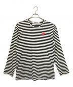 PLAY COMME des GARCONSプレイ コムデギャルソン）の古着「HEART LOGO STRIPED / ハート ロゴ ストライプ」｜ブラック×ホワイト