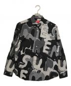 SUPREMEシュプリーム）の古着「Painted Logo Shirt / ペインテッド ロゴ シャツ」｜グレー