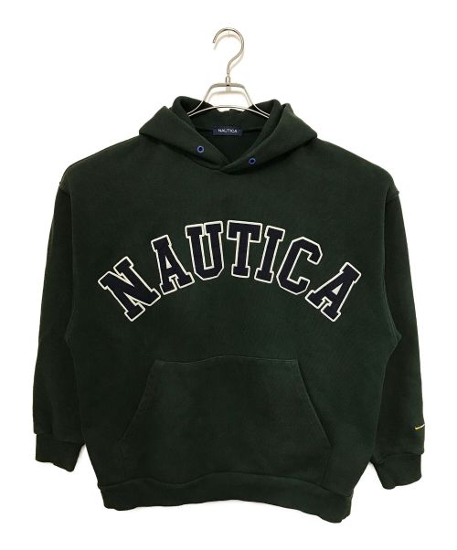 NAUTICA（ノーティカ）NAUTICA (ノーティカ) ARCH LOGO SWeAT HOODIE グリーン サイズ:Ⅼの古着・服飾アイテム