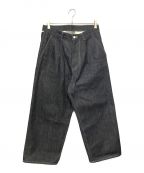 Graphpaperグラフペーパー）の古着「Selvage Denim Two Tuck Pants」｜インディゴ