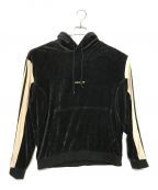 adidasアディダス）の古着「Velour Hoody Velvet Contrastings」｜ブラック