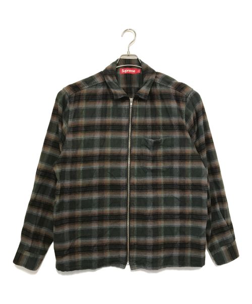 SUPREME（シュプリーム）SUPREME (シュプリーム) Shadow Plaid Flannel Zip Up Shirt グリーン サイズ:Ⅼの古着・服飾アイテム