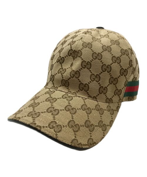 GUCCI（グッチ）GUCCI (グッチ) GGキャンバスベースボールキャップ ベージュ サイズ:Ⅼ 59cmの古着・服飾アイテム